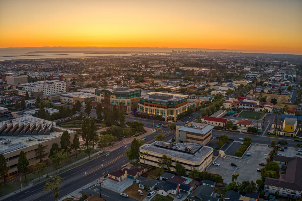 Aerial view of Chula Vista, California
