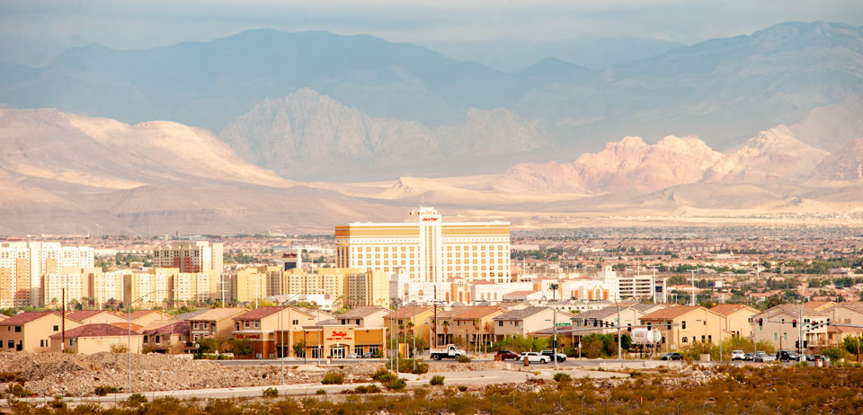 Aerial view of the Seven Hills Trail neighborhood in Henderson, Nevada