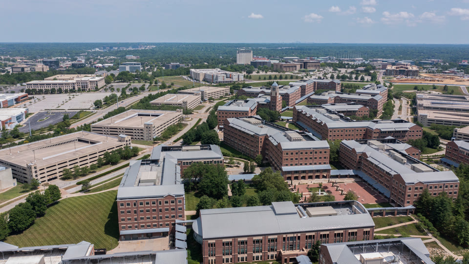 Aerial view of the corporate office campus in Overland Park, Kansas